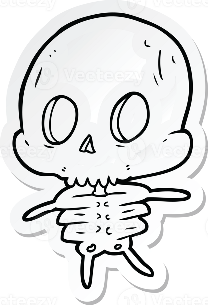 sticker of a cartoon skeleton png