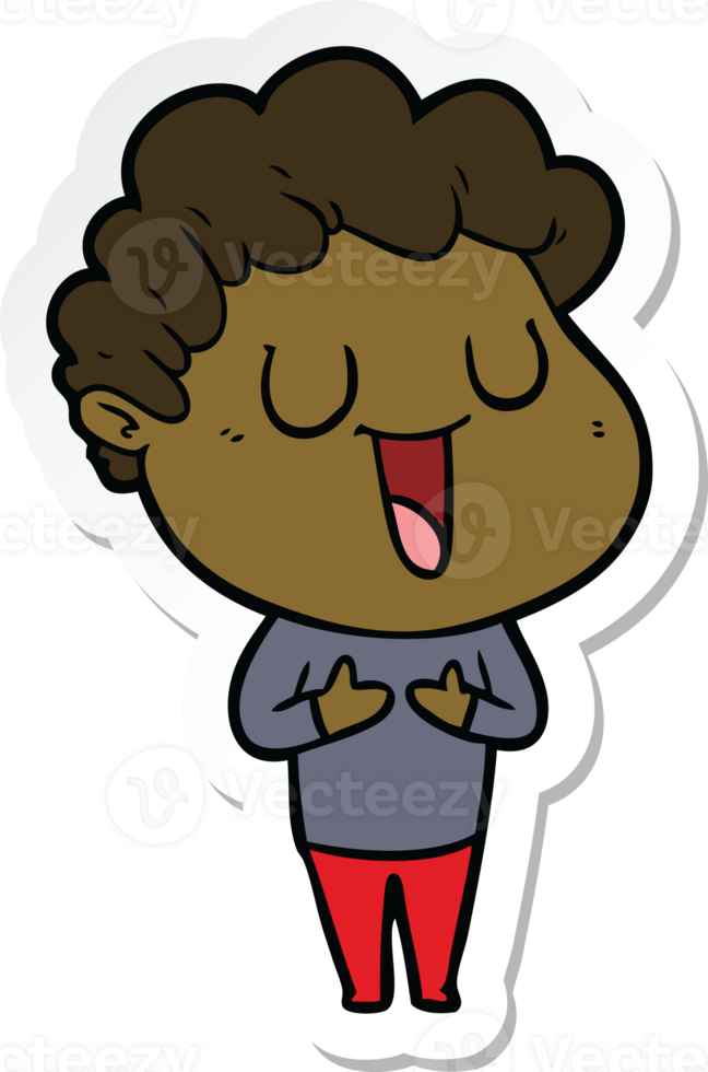 sticker of a laughing cartoon man png