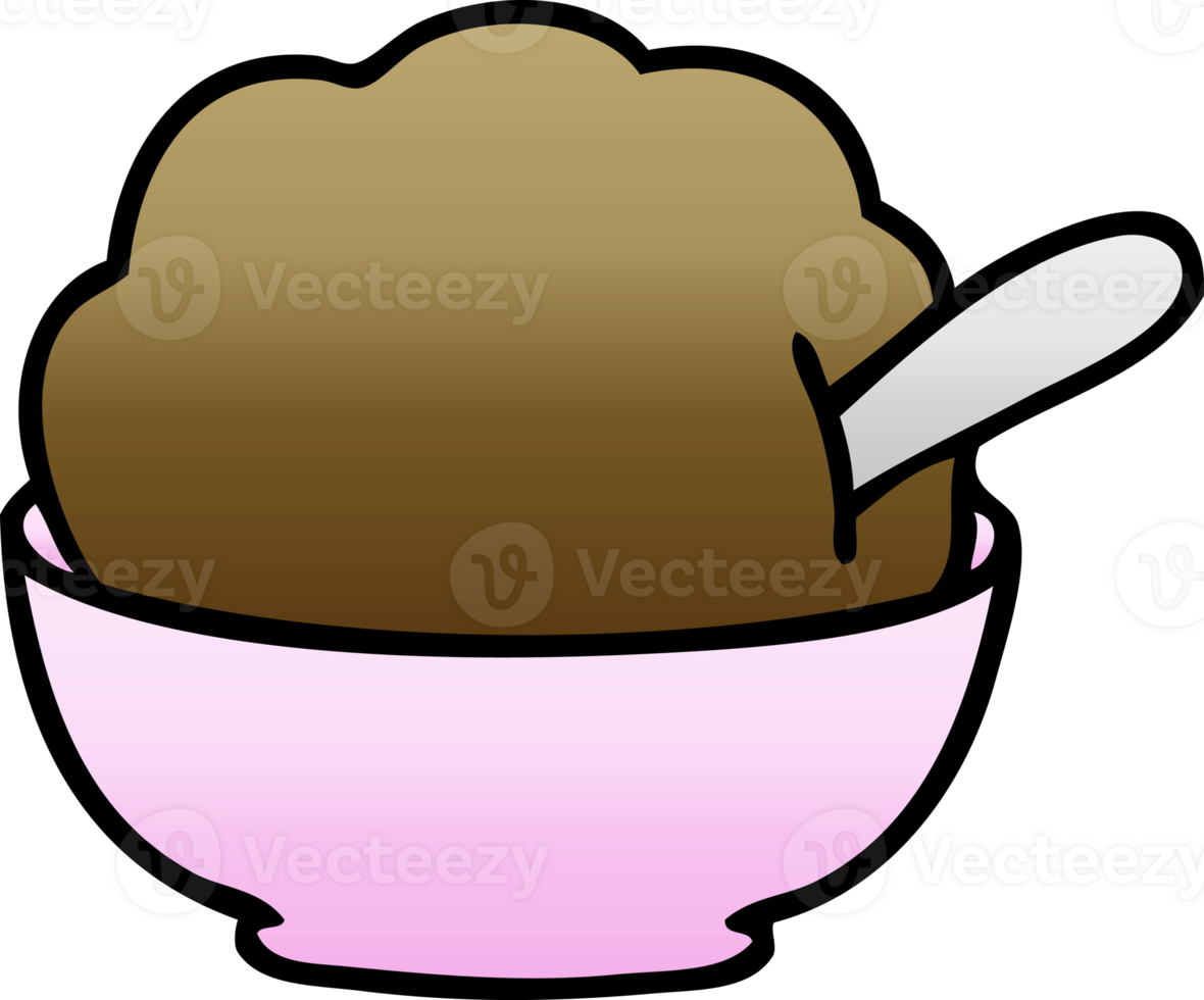 lutning skuggad knäppa tecknad serie choklad is grädde png