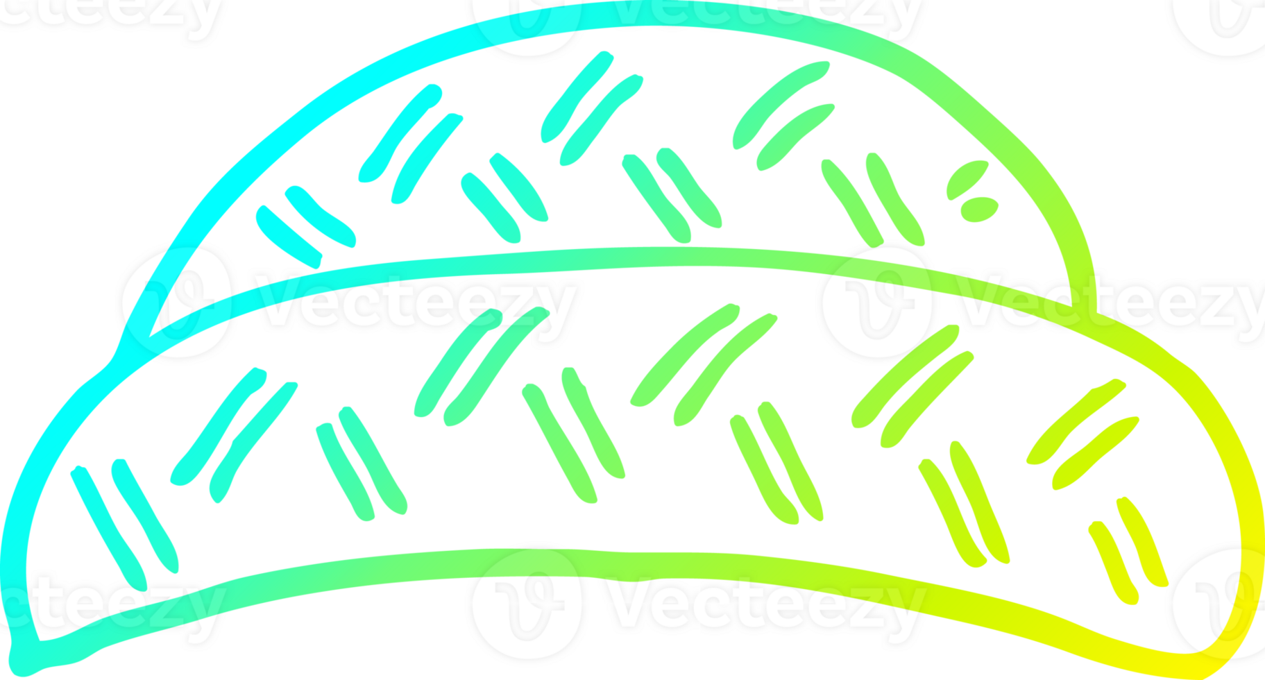 cold gradient line drawing of a cartoon hat png