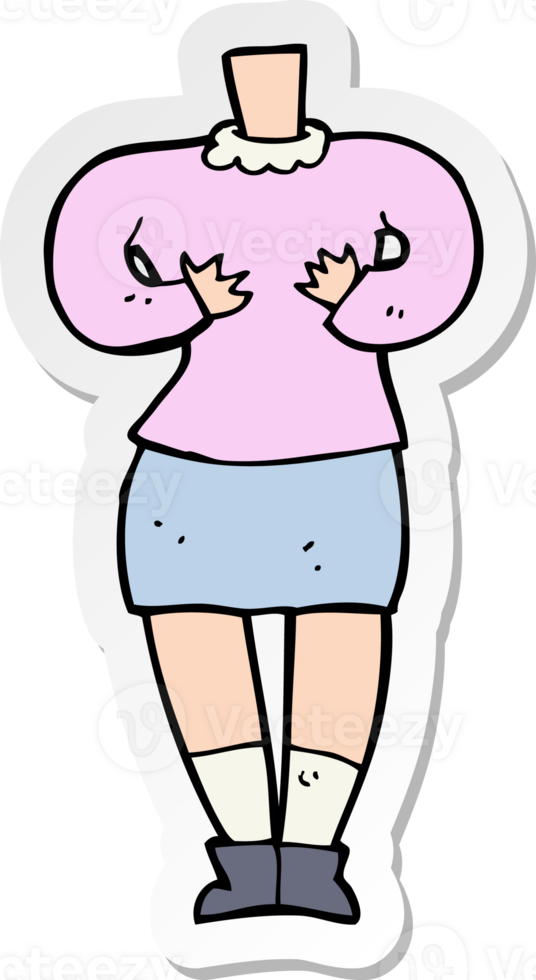 sticker of a cartoon female body png