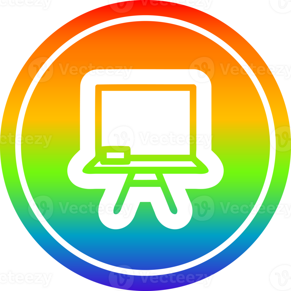school blackboard circular icon with rainbow gradient finish png