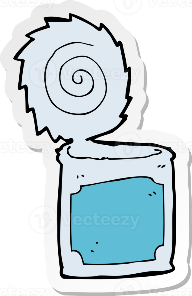 sticker of a cartoon open tin can png