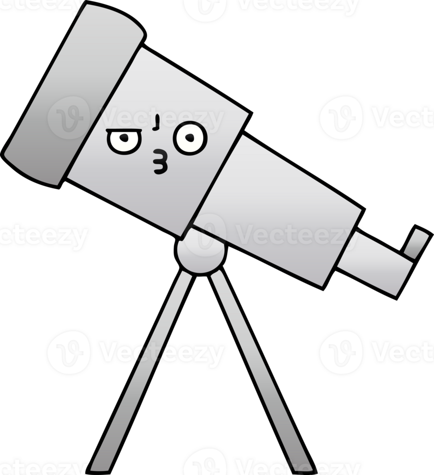 gradient shaded cartoon of a telescope png