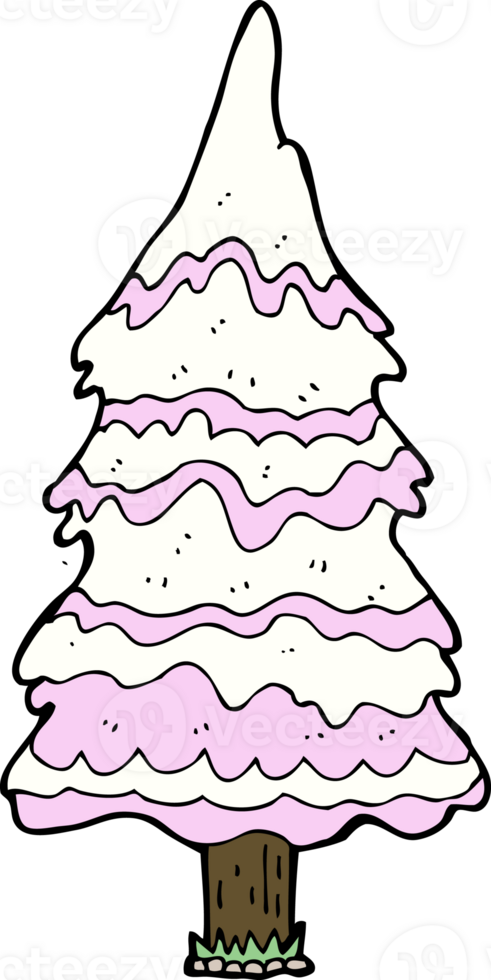 cartoon pink snowy tree png