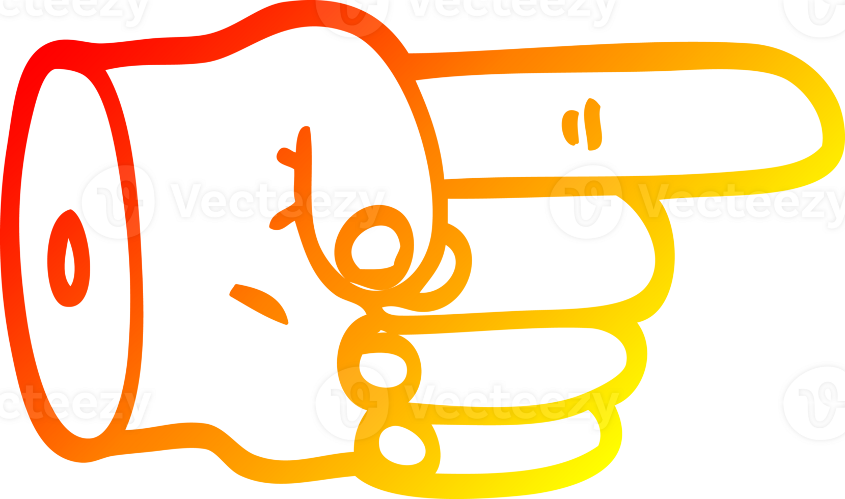 warm gradient line drawing of a pointing hand symbol png