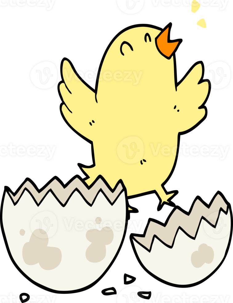 cartoon bird hatching from egg png