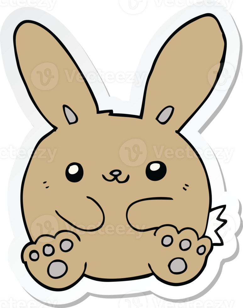 sticker of a cartoon rabbit png