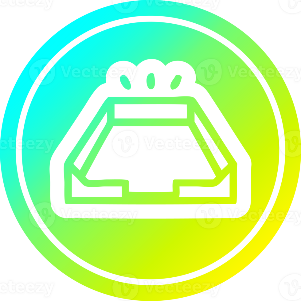 empty in tray circular icon with cool gradient finish png