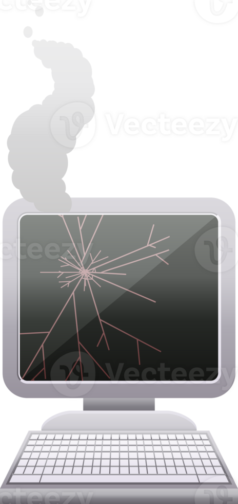 broken computer graphic   illustration icon png