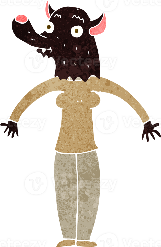 cartoon friendly werewolf woman png