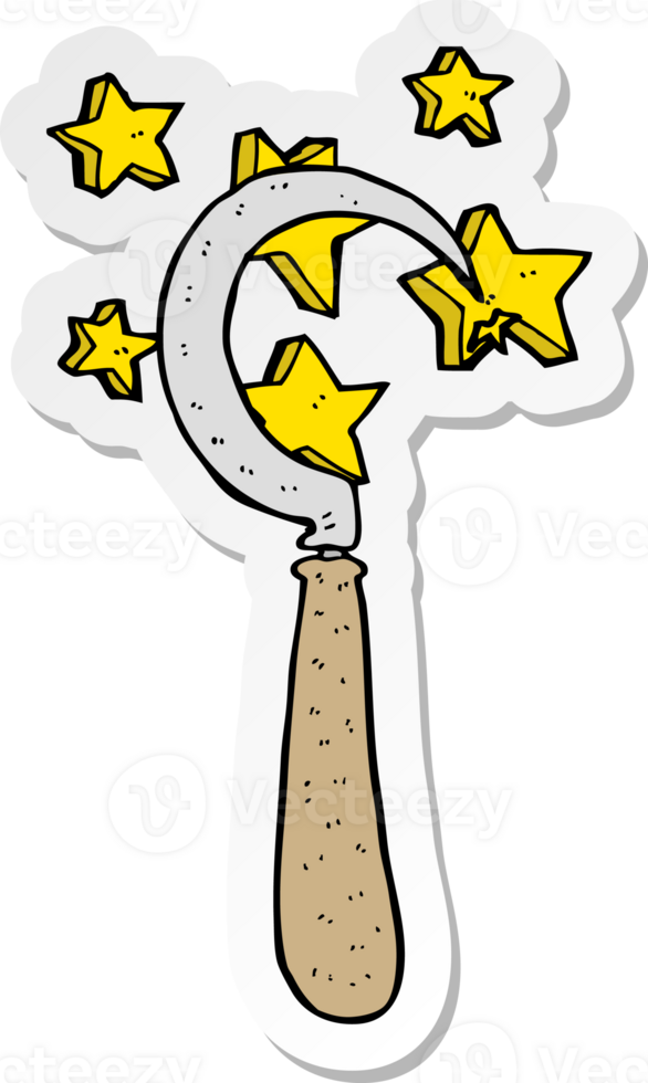 sticker of a cartoon magic sickle png