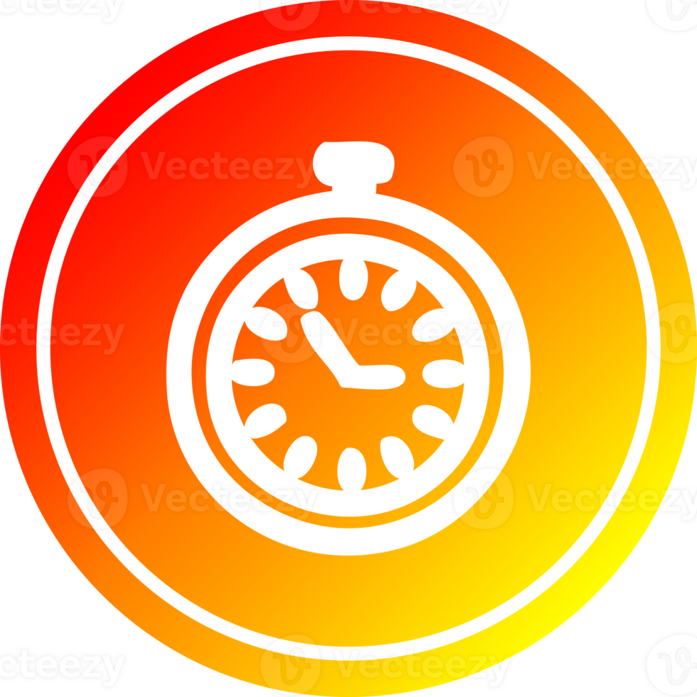 stop watch circular icon with warm gradient finish png