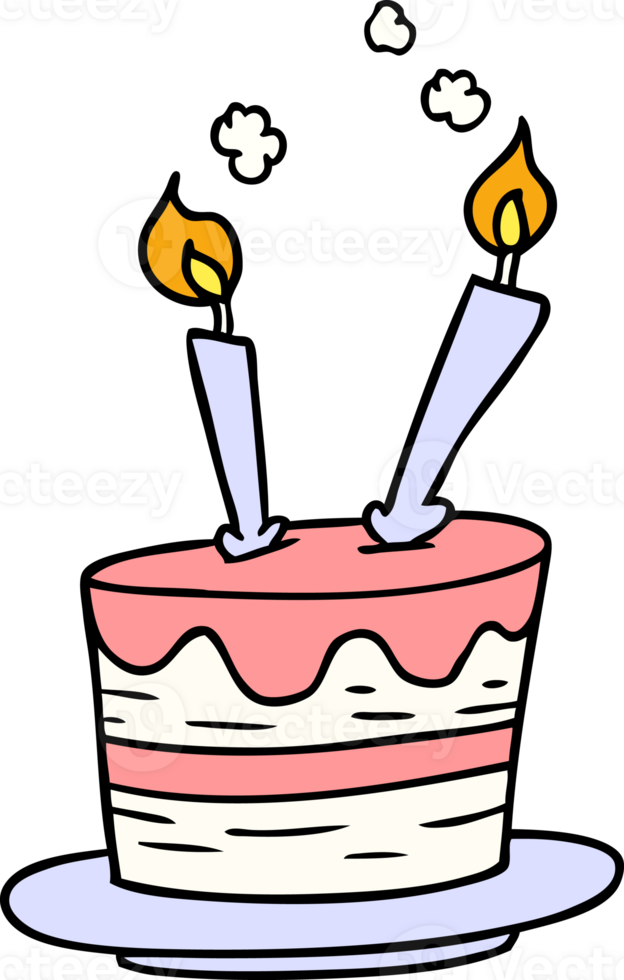 hand drawn cartoon doodle of a birthday cake png