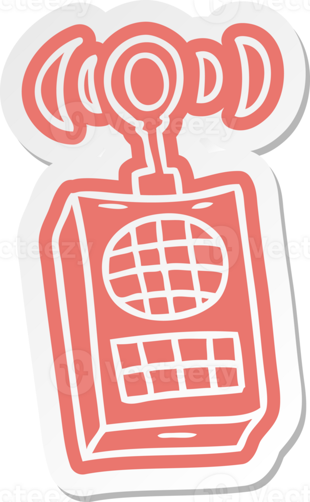 cartoon sticker of a walkie talkie png