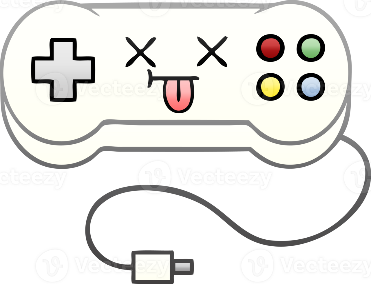 gradient shaded cartoon of a game controller png