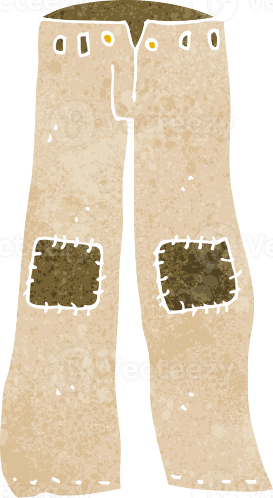 cartoon patched old pants png