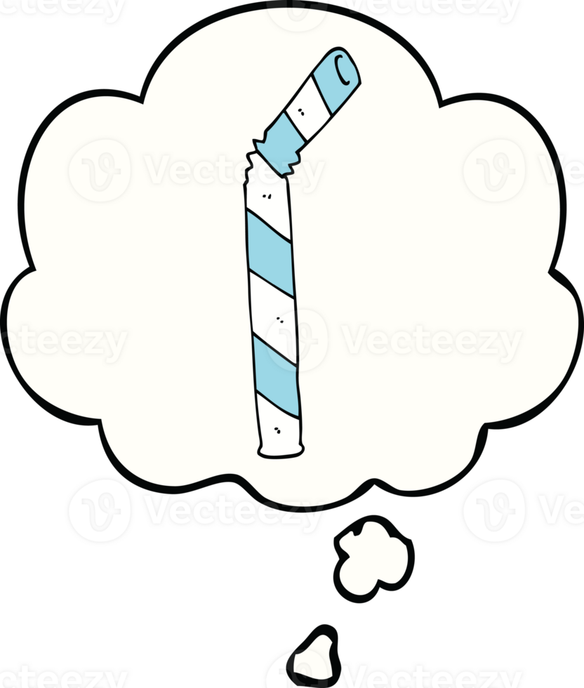 cartoon straw with thought bubble png