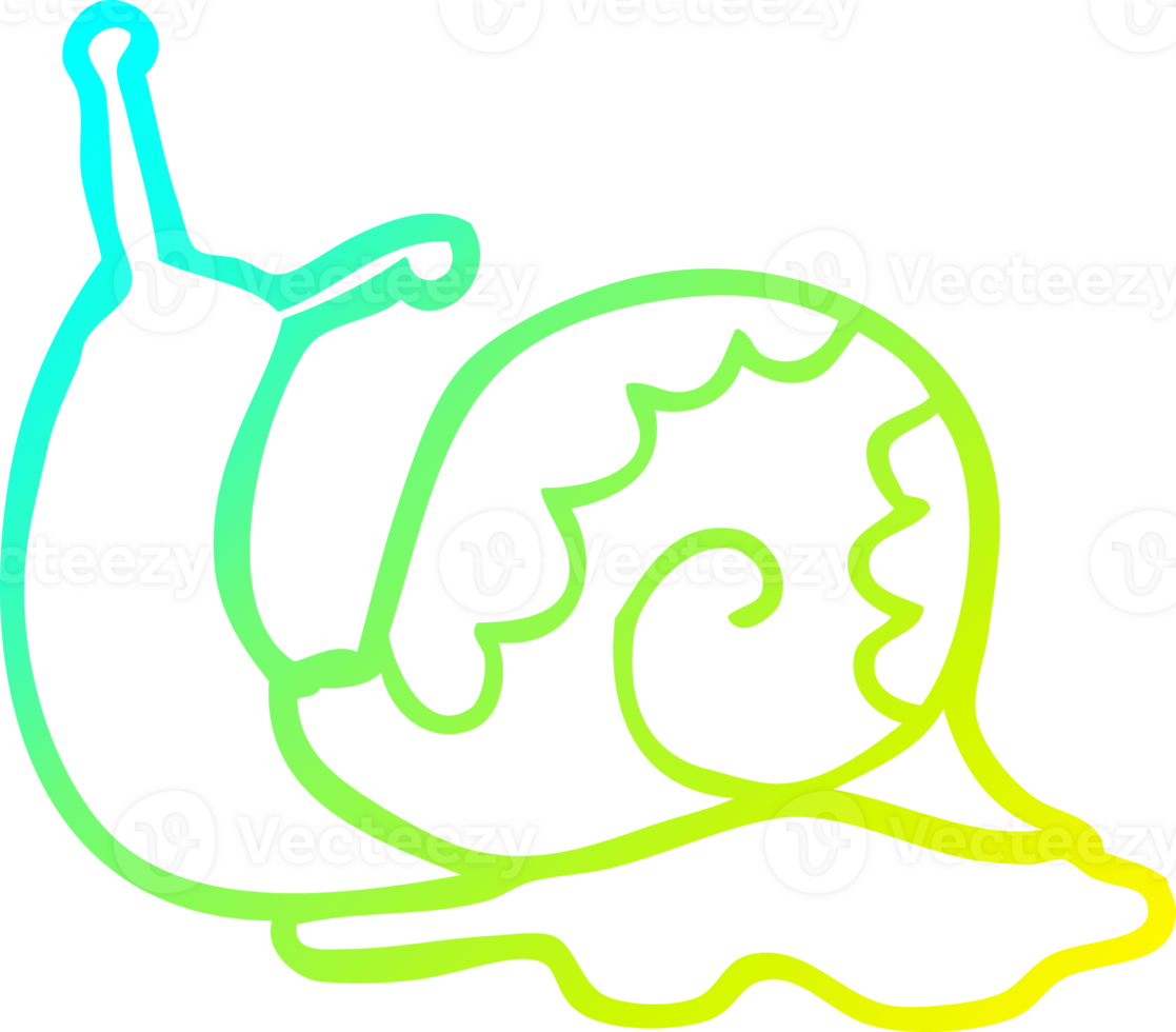 cold gradient line drawing of a cartoon snail png