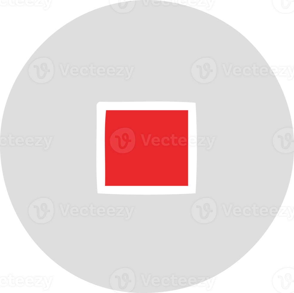 flat color retro cartoon of a stop button png