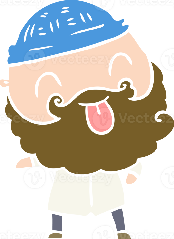 man with beard sticking out tongue png