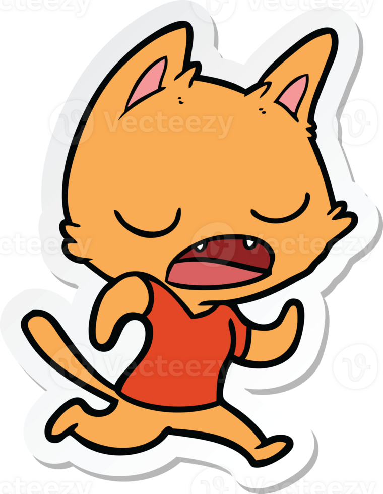 sticker of a talking cat cartoon png