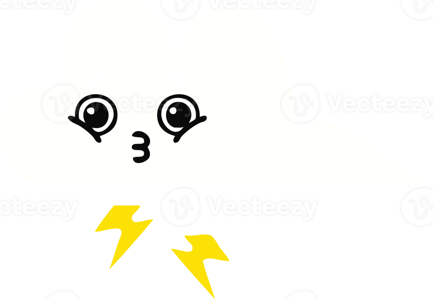 flat color retro cartoon of a storm cloud png