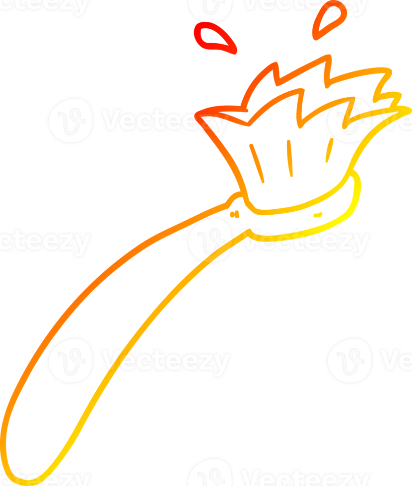 warm gradient line drawing of a cartoon tooth brush png