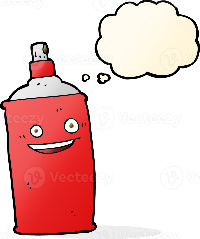 cartoon spray can with thought bubble png