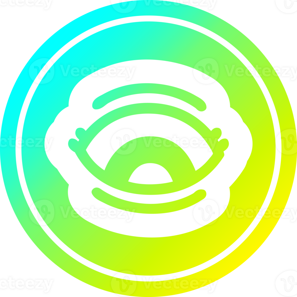 staring eye circular icon with cool gradient finish png