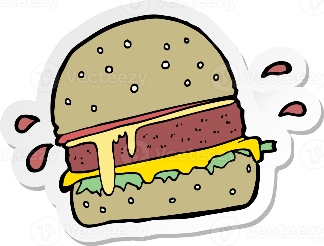 sticker of a cartoon burger png