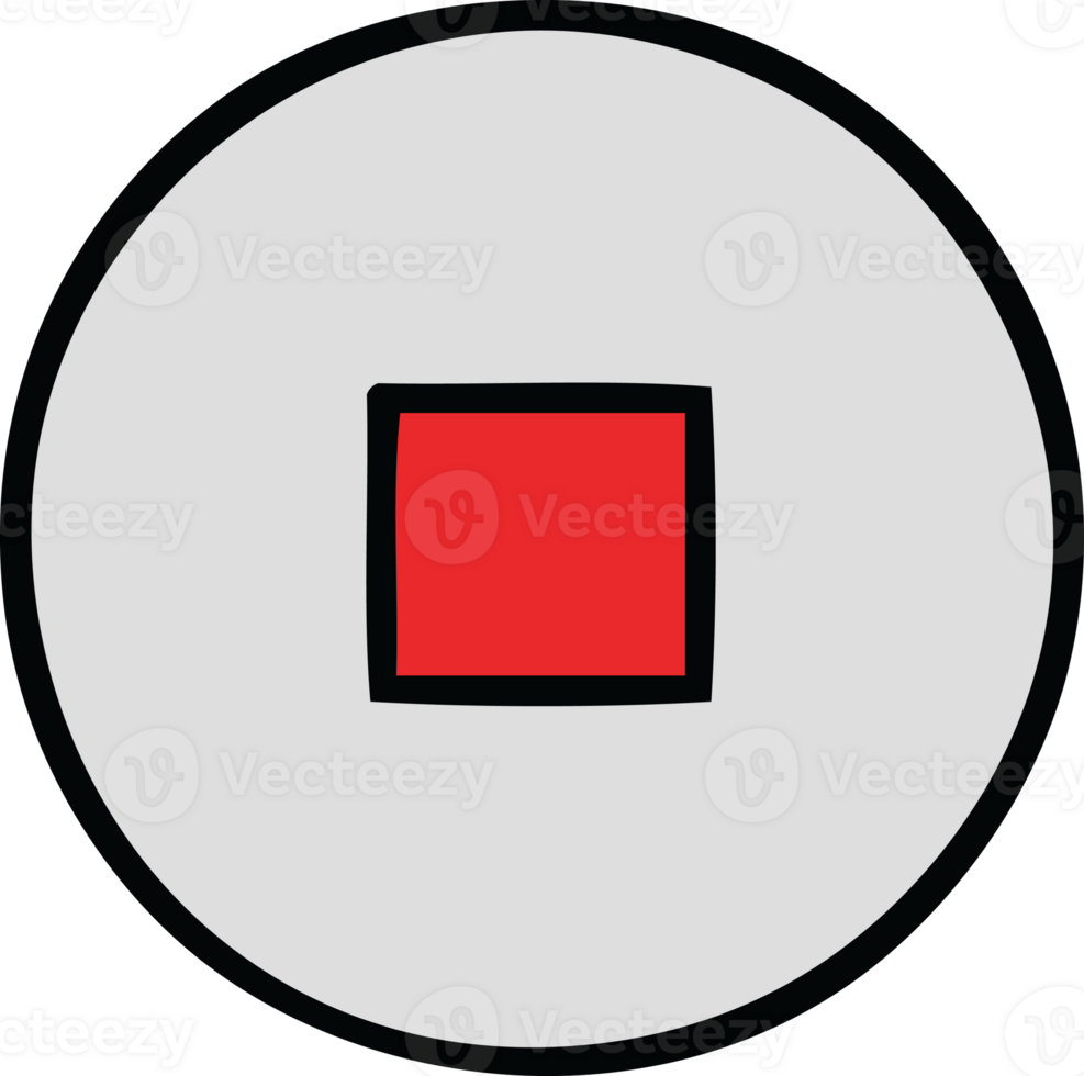 cute cartoon of a stop button png