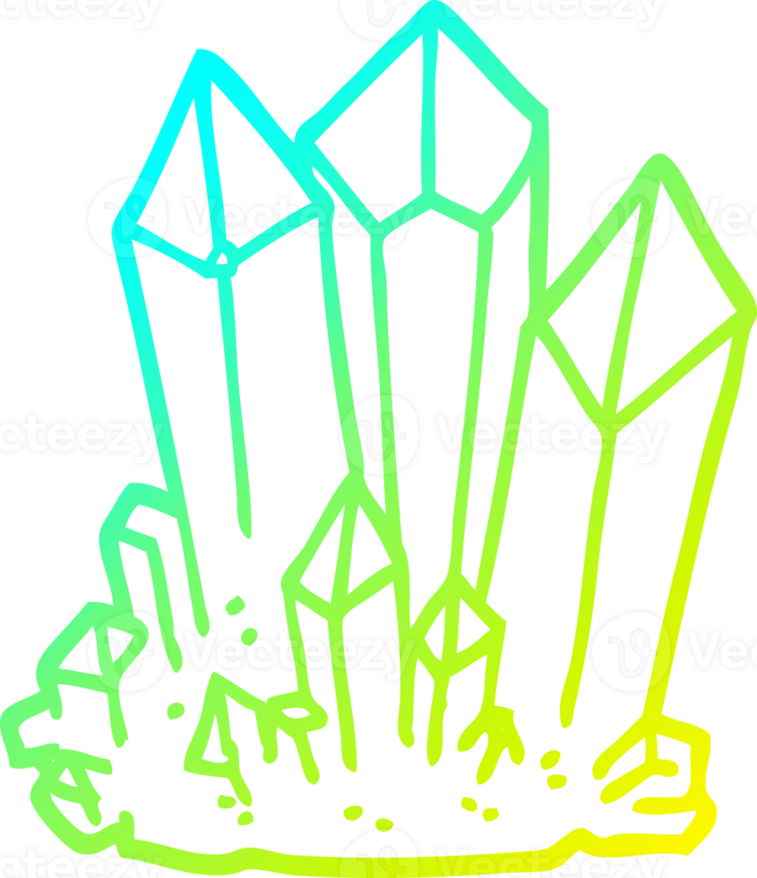 cold gradient line drawing of a cartoon natural crystals png