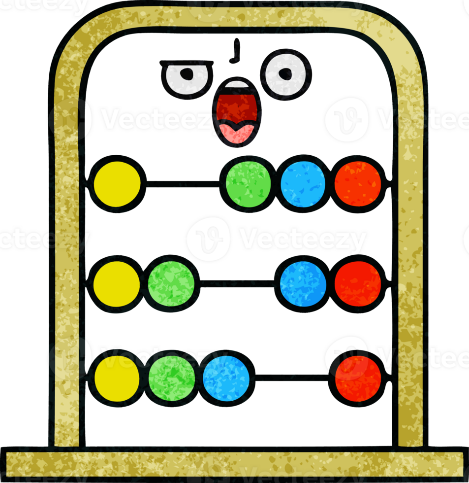 retro grunge texture cartoon of a abacus png