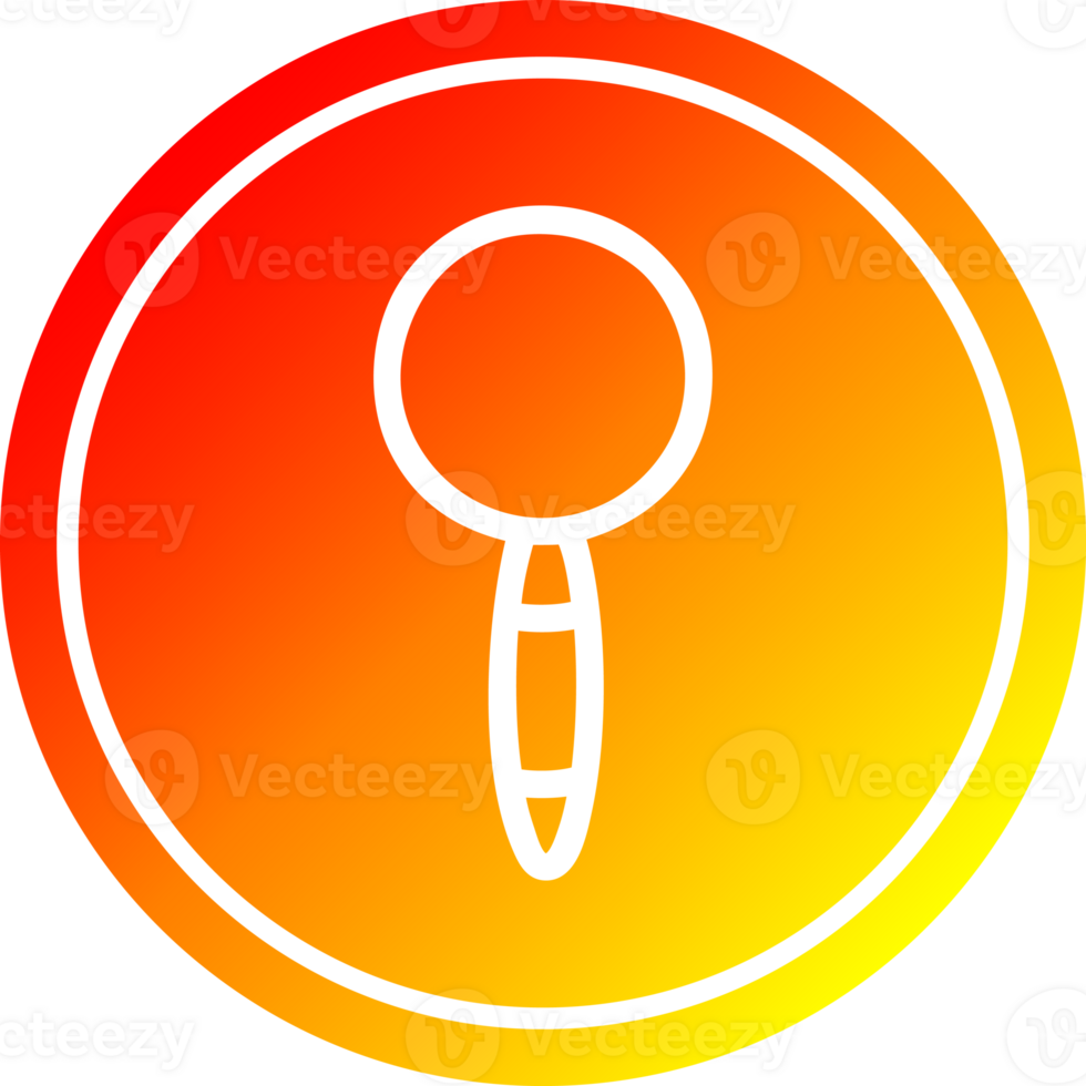 magnifying glass circular icon with warm gradient finish png