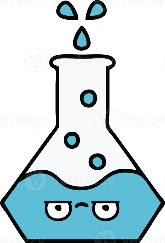 cute cartoon science beaker png