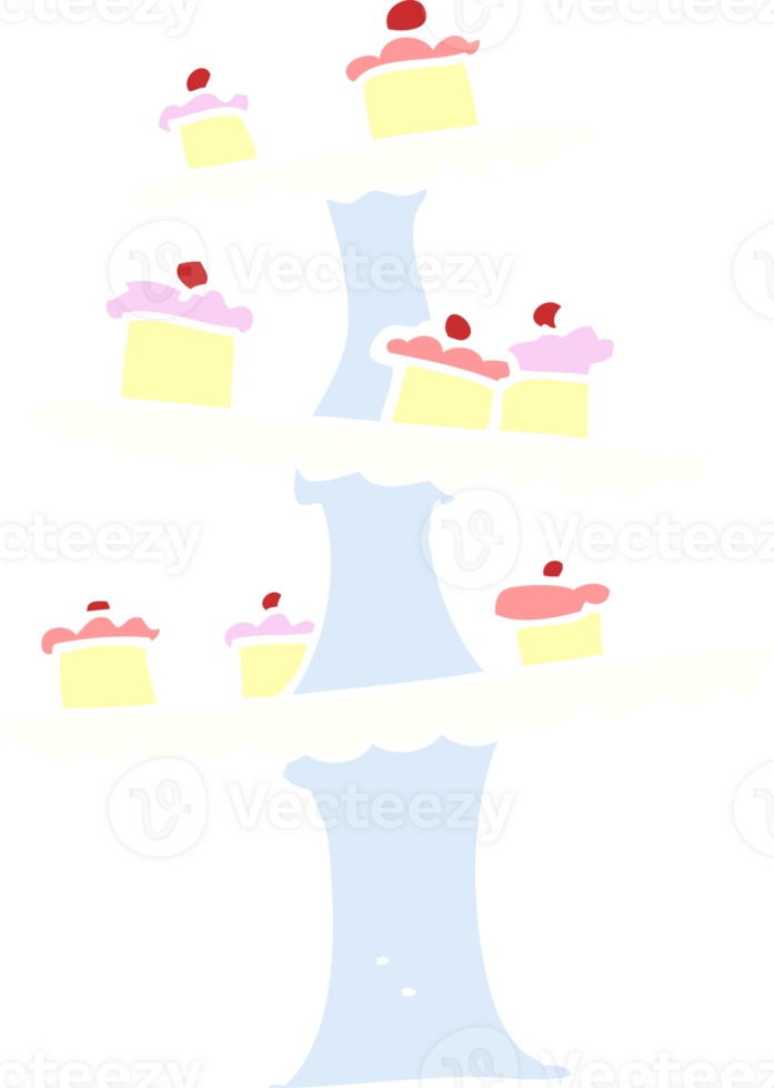 flat color style cartoon cake stand png