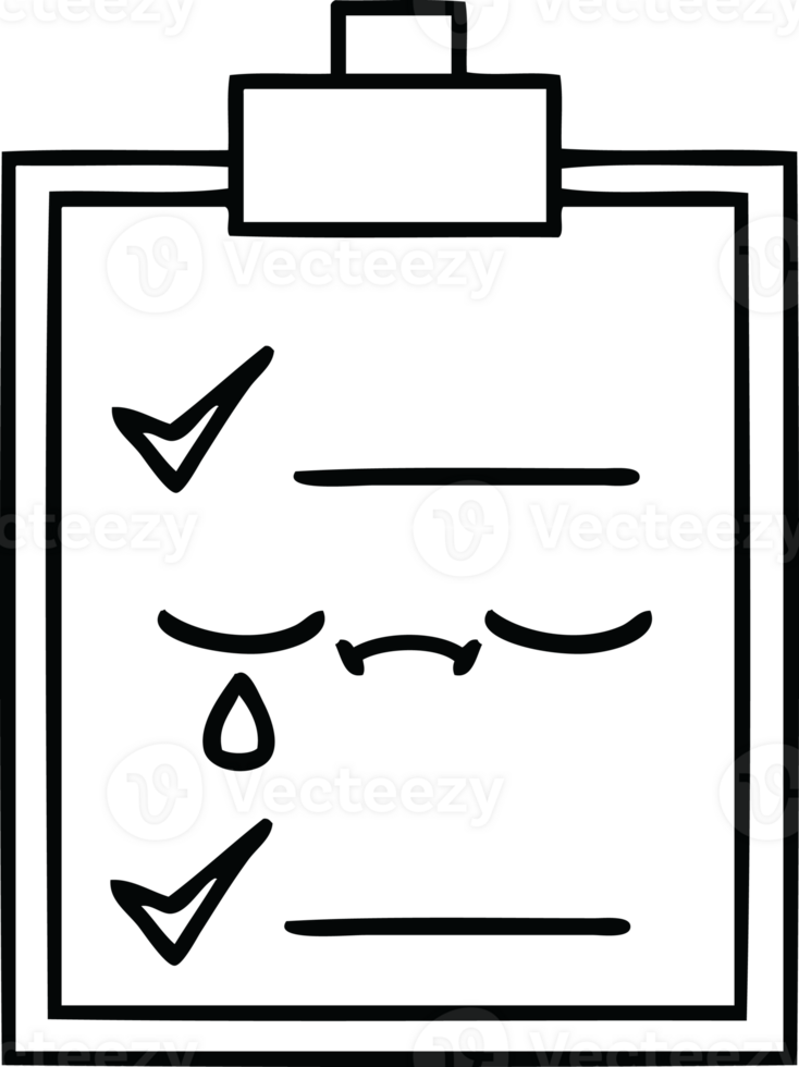 line drawing cartoon check list png