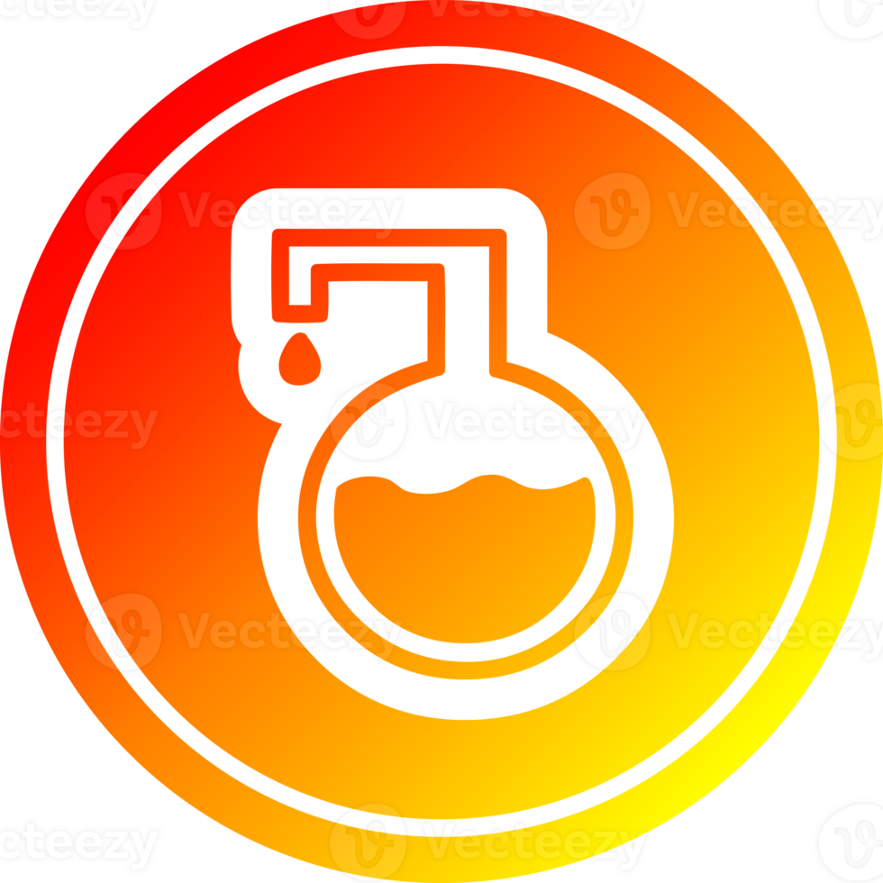 science experiment circular in hot gradient spectrum png