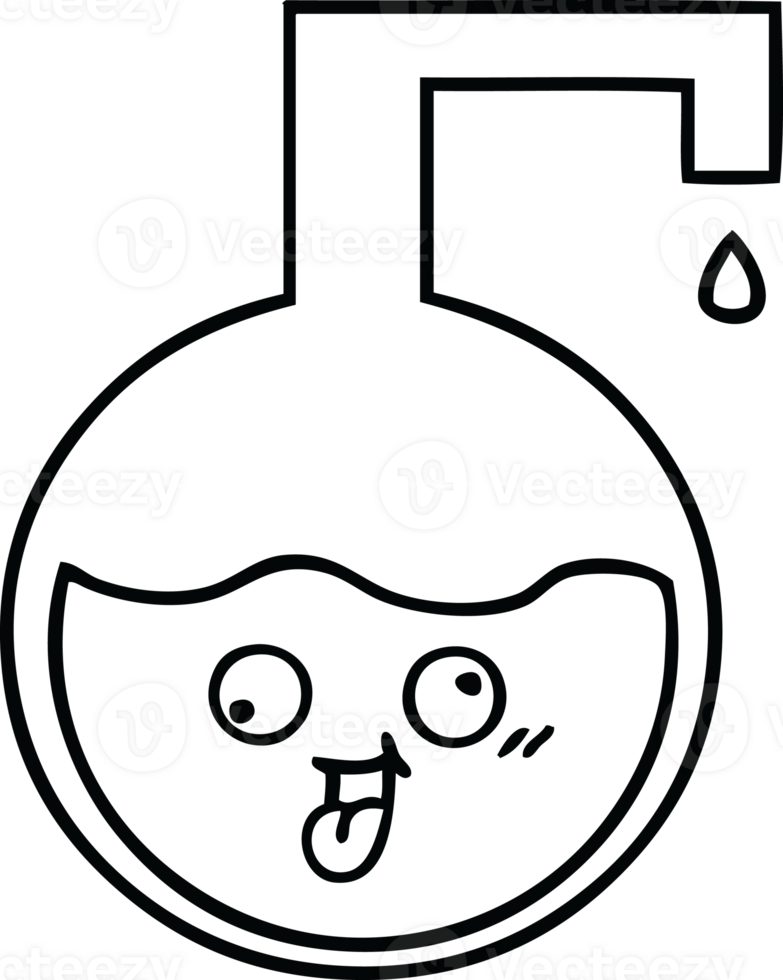 line drawing cartoon science experiment png