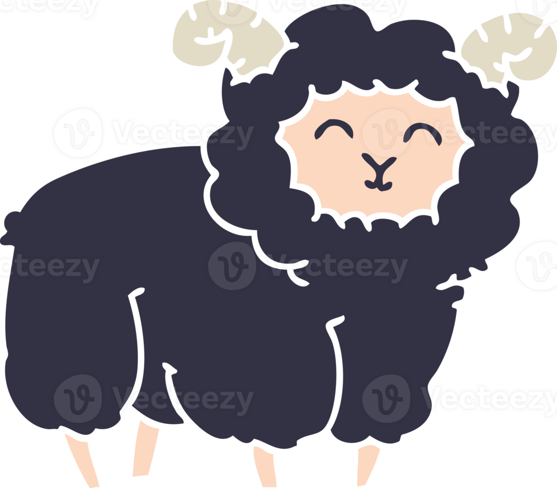 quirky hand drawn cartoon ram png