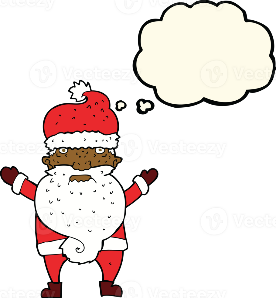 cartoon grumpy santa with thought bubble 44923831 PNG