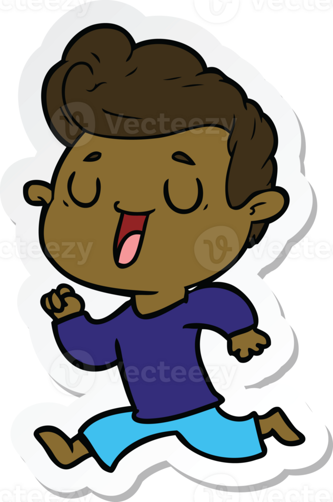 sticker of a happy cartoon man png