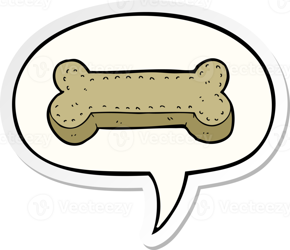 cartoon dog biscuit and speech bubble sticker png