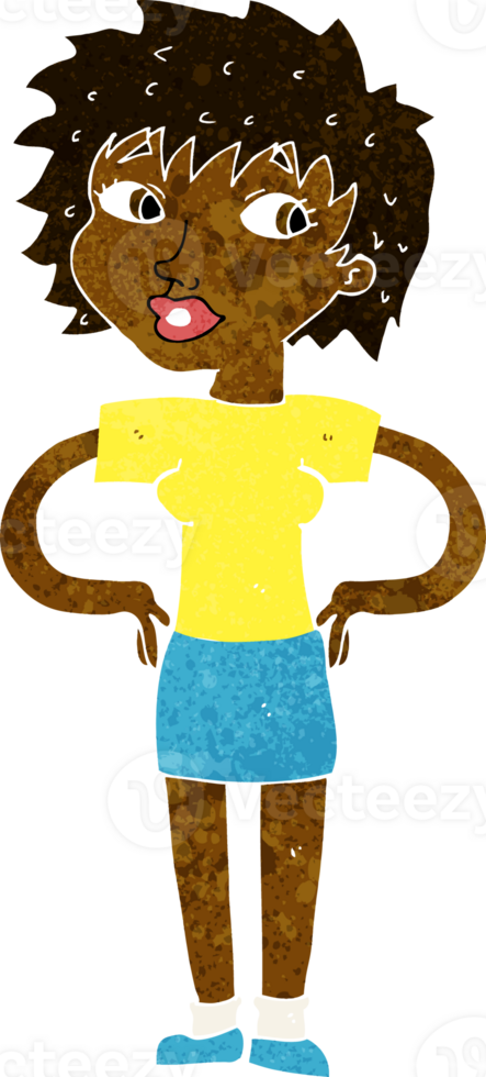cartoon woman with hands on hips png