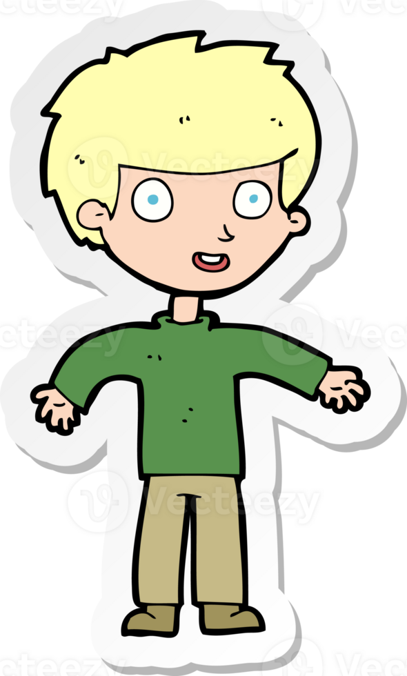 sticker of a cartoon happy man png