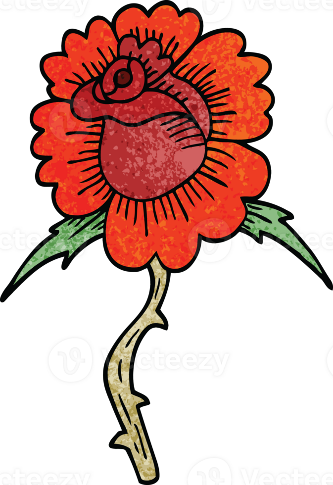 cartoon doodle rose tattoo symbol png