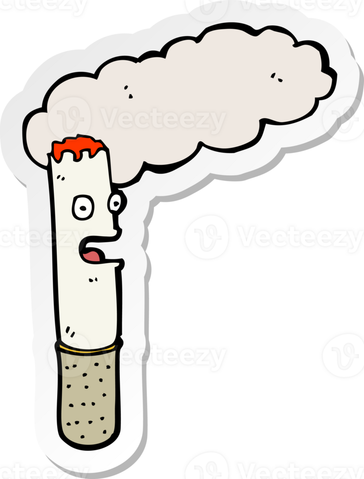 sticker of a cartoon cigarette png
