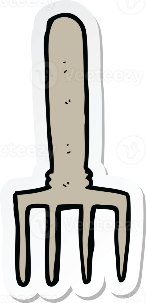 sticker of a cartoon fork png