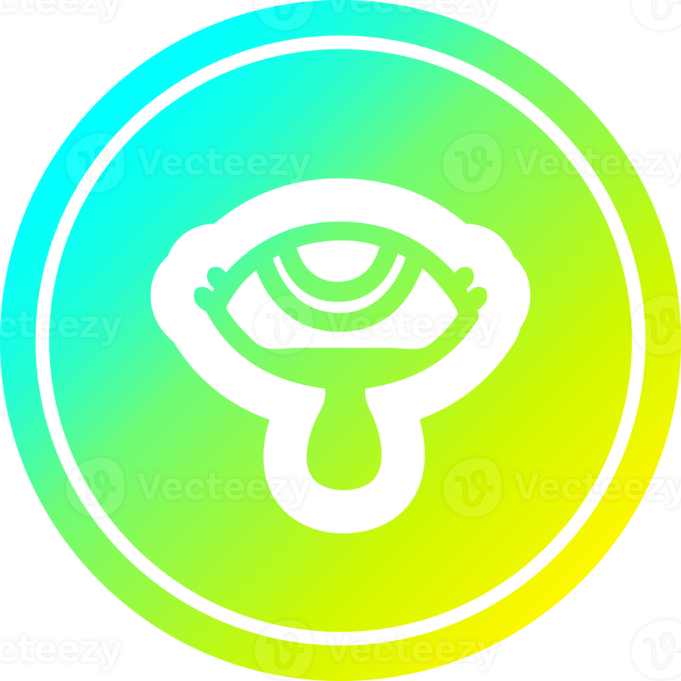 crying eye circular in cold gradient spectrum png